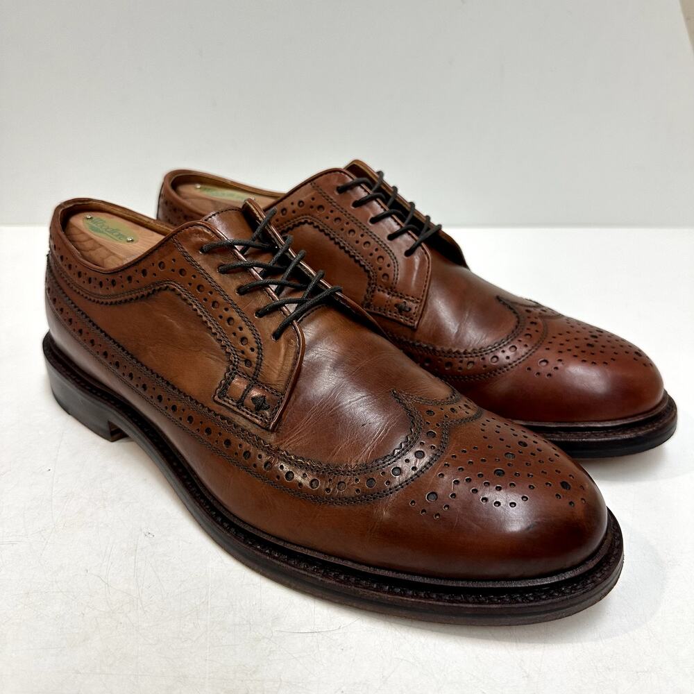 VERY GOOD Grant Stone x J. Crew Ludlow Wing Tip Longwing Derby Brogue Brown 10.5